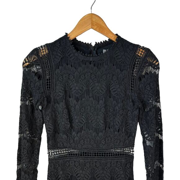 Love by Design New Women's Long Sleeve Lace Overlay Dress Black Size XS - Picture 5 of 13
